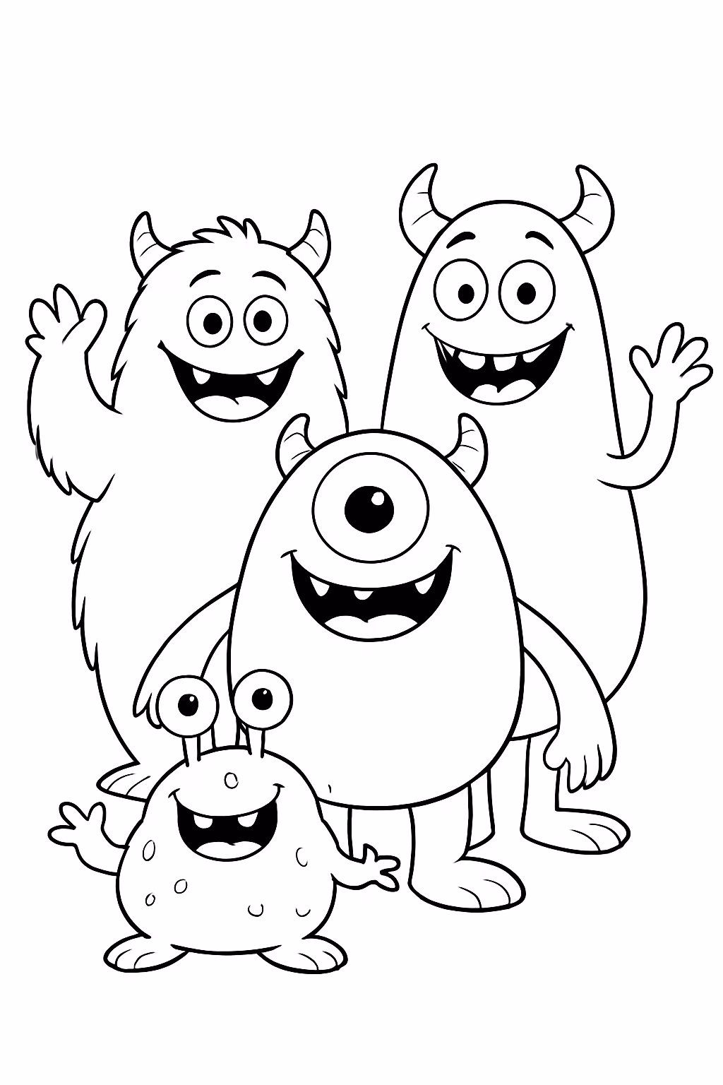 Monstros s a variados para colorir — desenho para imprimir
