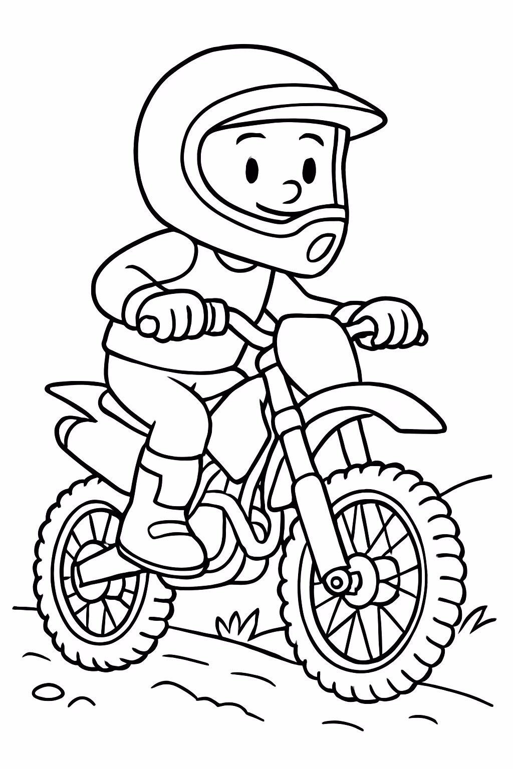 Motos de trilhas para colorir — desenho para imprimir