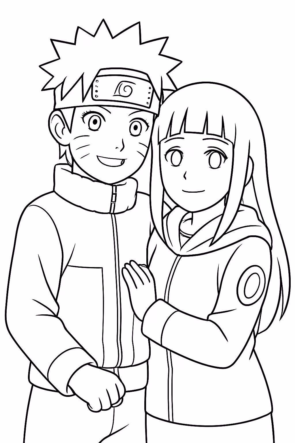 Naruto e hinata para colorir — desenho para imprimir
