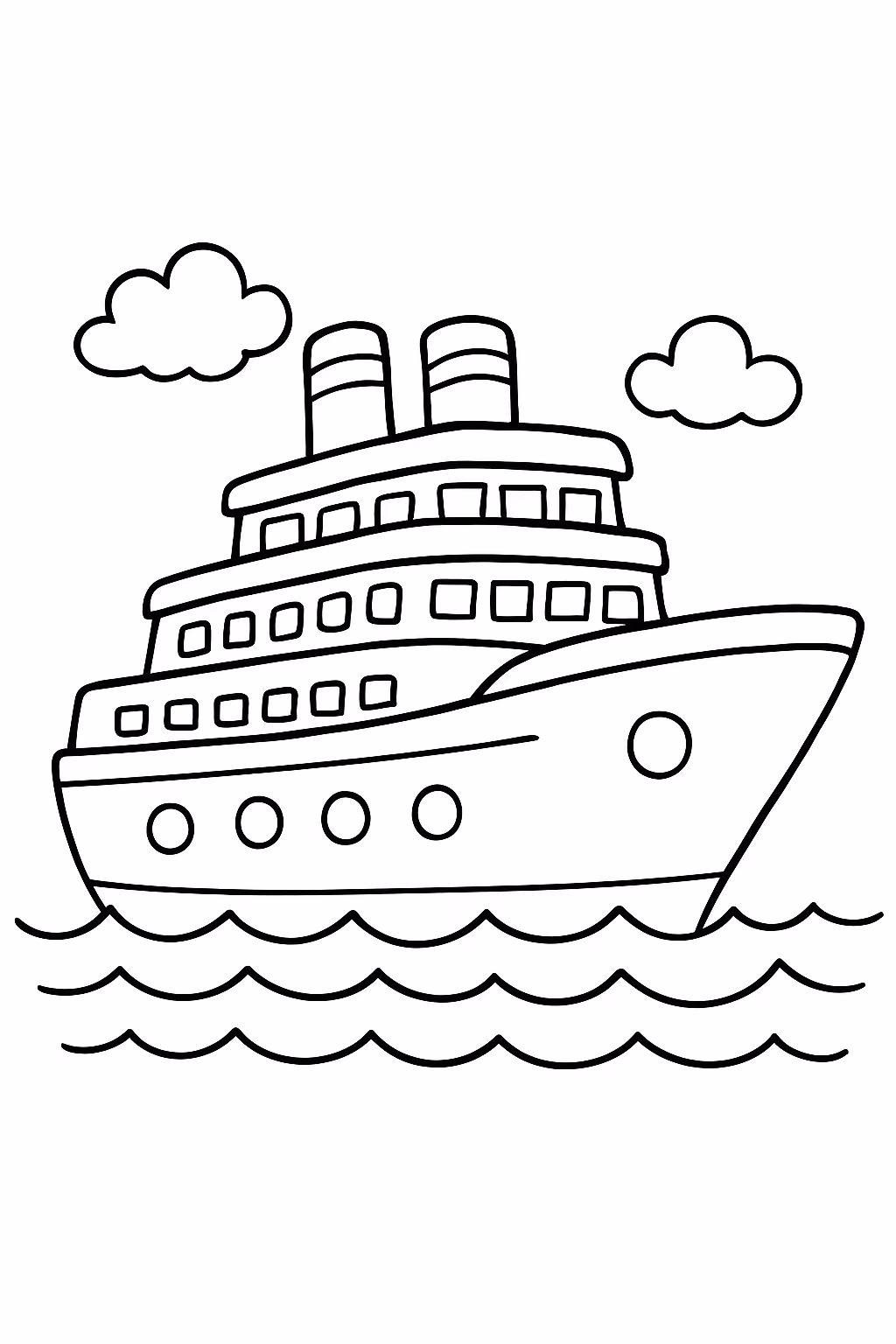 Navio de cruzeiro para colorir — desenho para imprimir