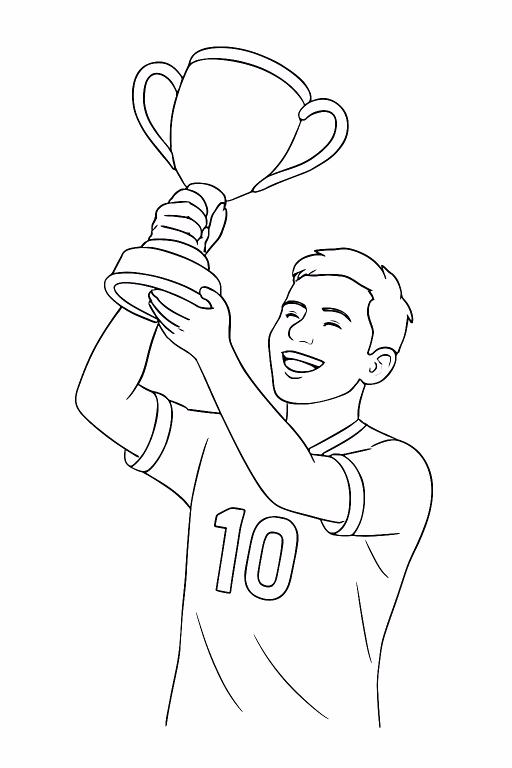 Nenmar levandando a taca da copa camisa muito muito realista para colorir — desenho para imprimir