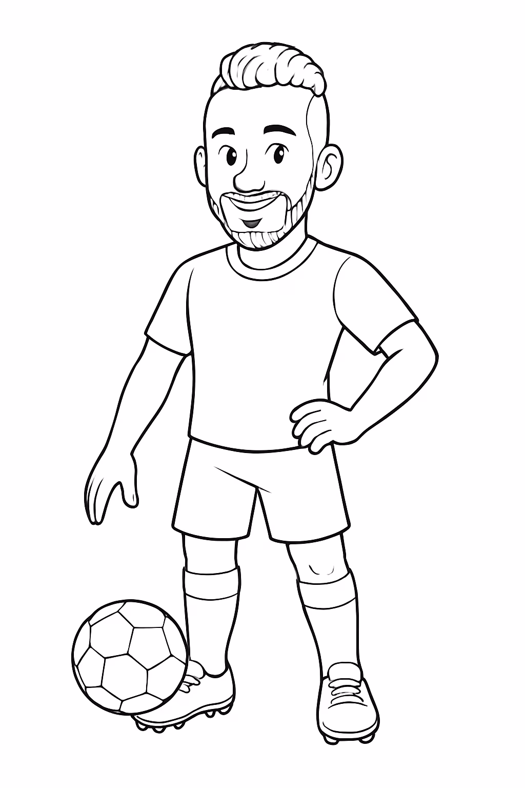 Neymar aduto para colorir — desenho para imprimir