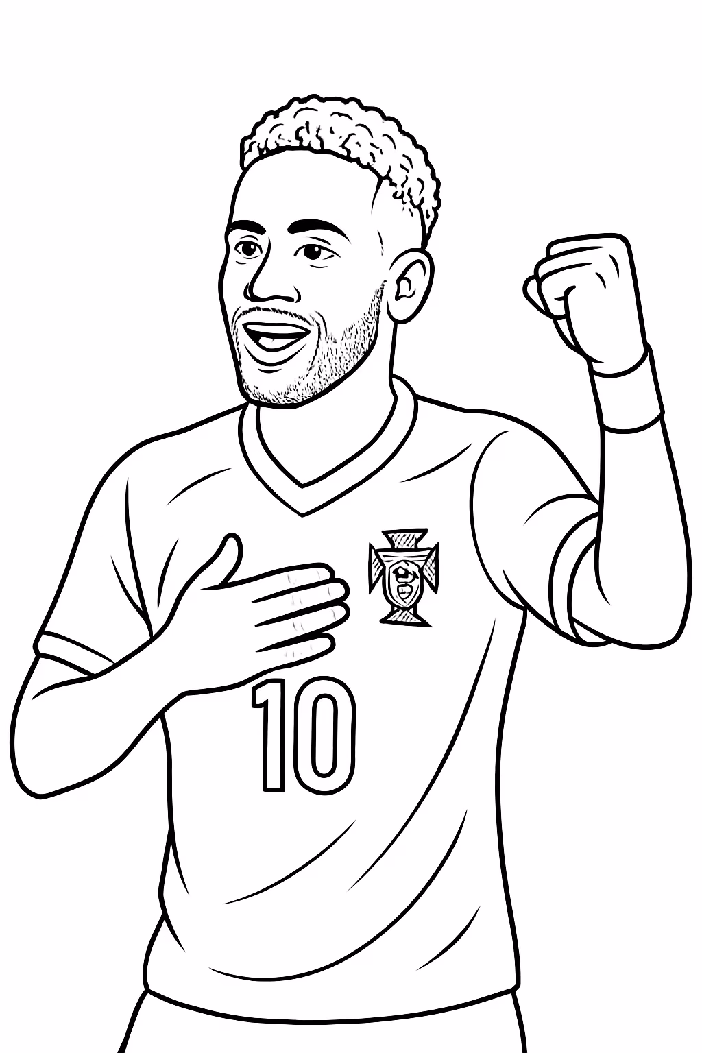 Neymar na selecao de portugal realista para colorir — desenho para imprimir
