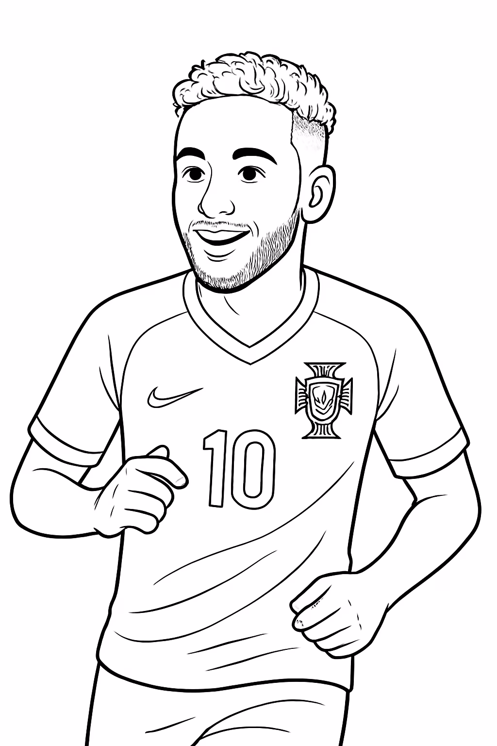 Neymar na selecao de portugal realista mais realista para colorir — desenho para imprimir
