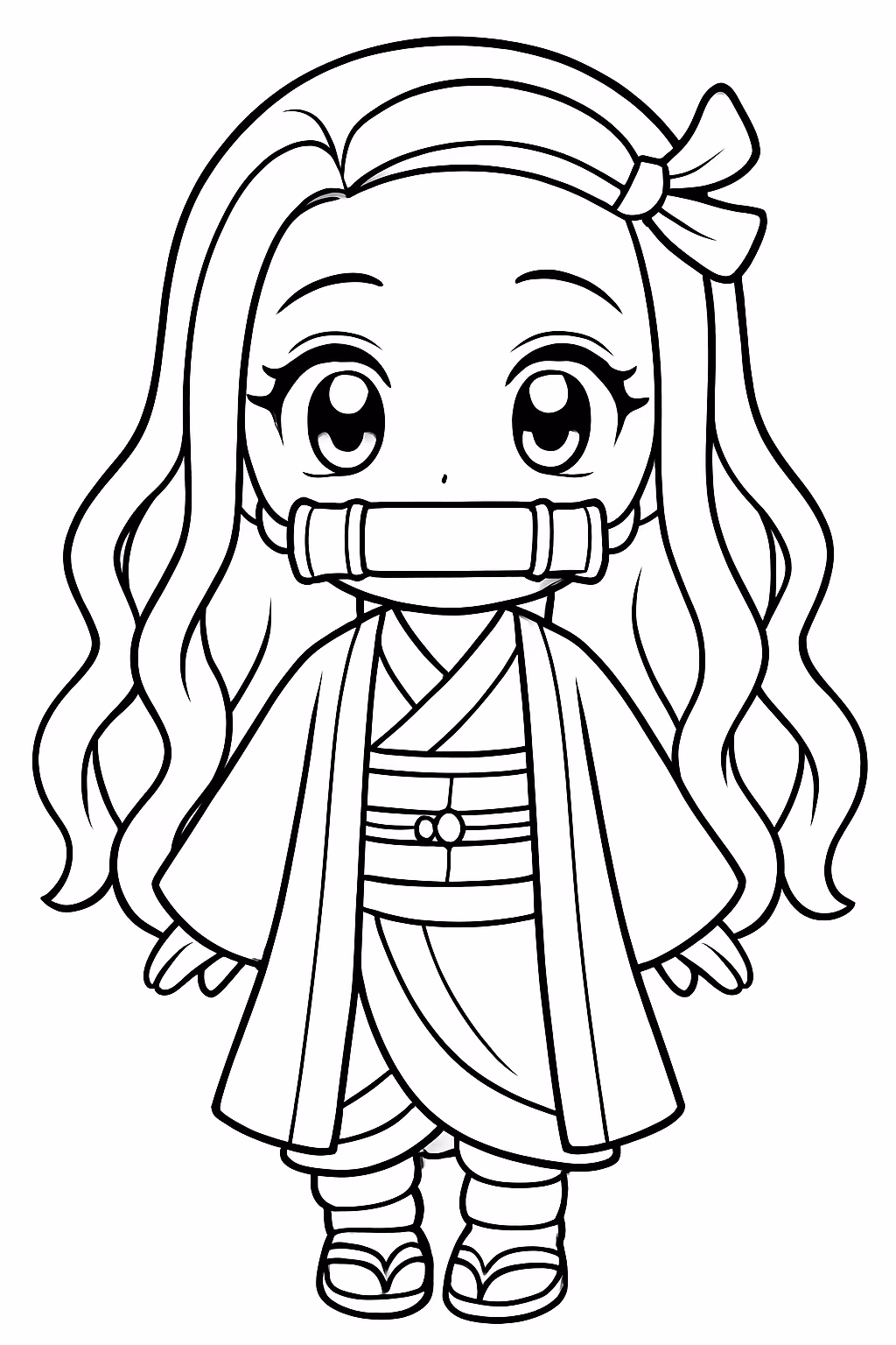 Nezuko para colorir — desenho para imprimir