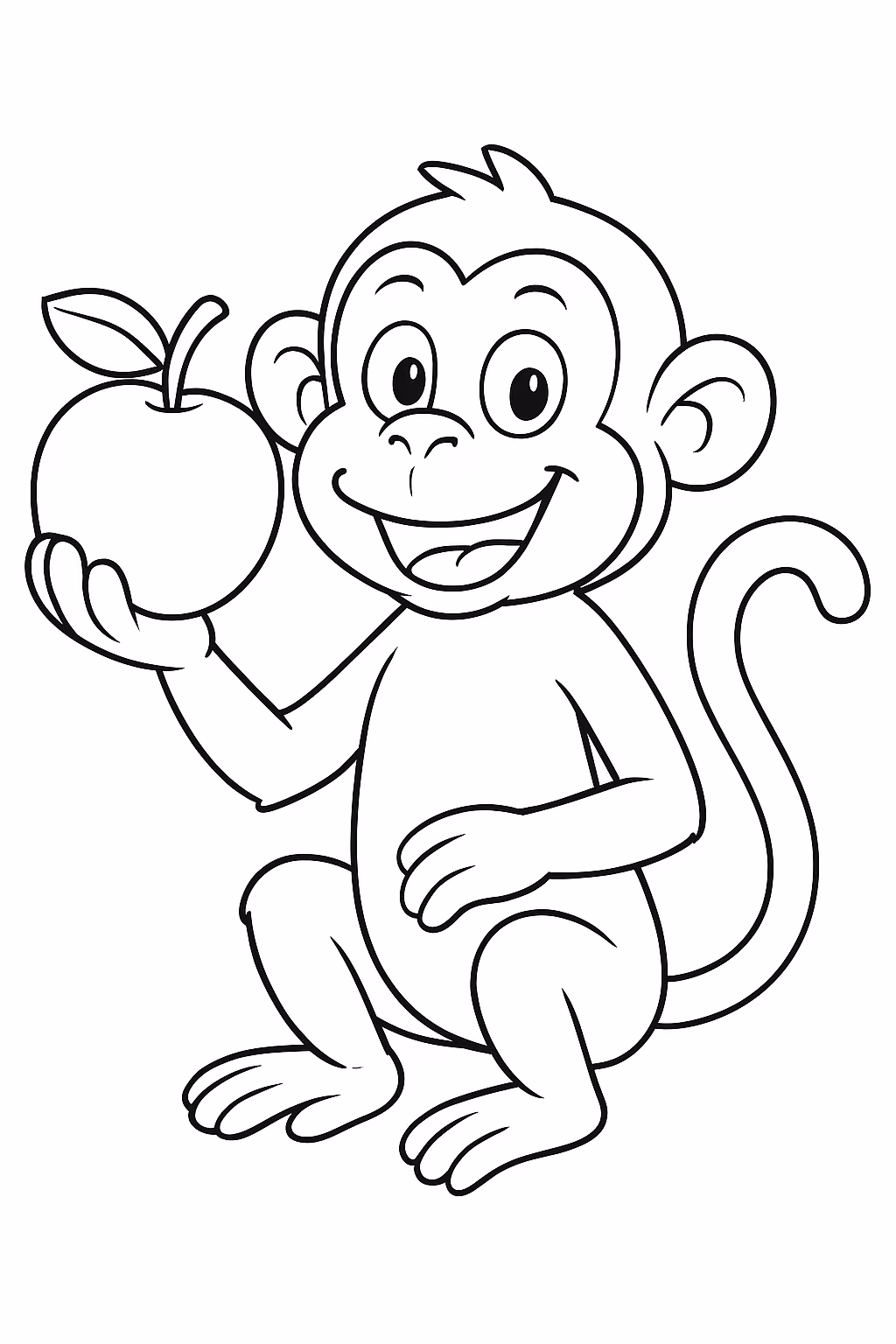 O macaco fa seno e friqeisha para colorir — desenho para imprimir