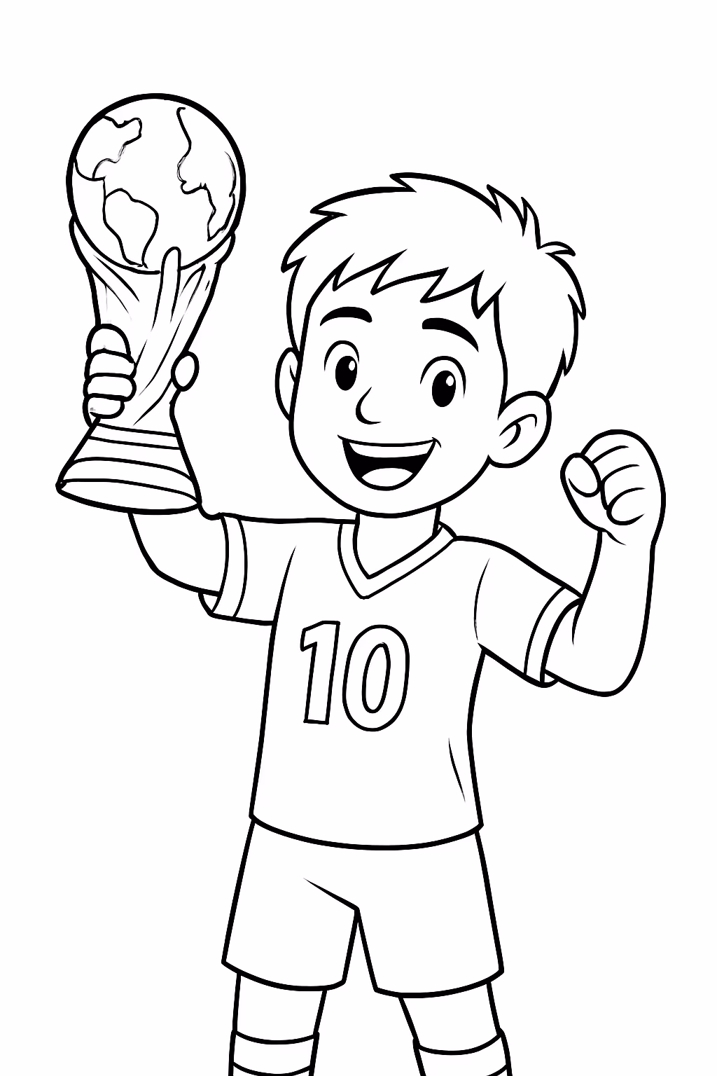 O neymar ganhando a copa do mundo para colorir — desenho para imprimir
