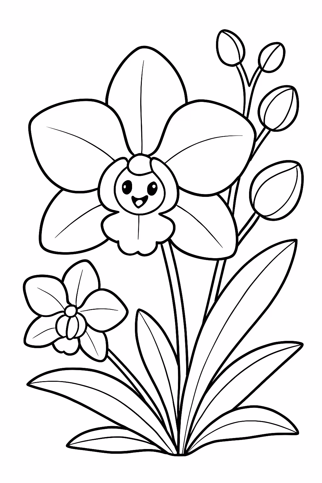 Orquidia para colorir — desenho para imprimir
