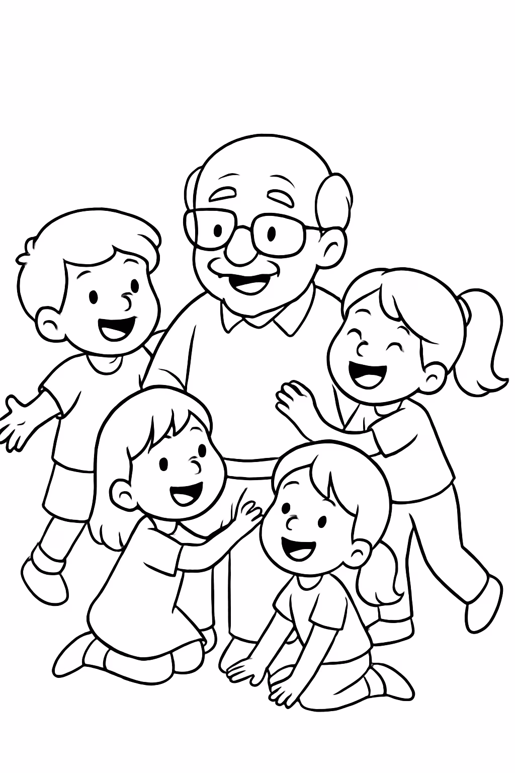 Os amigos clara theo maria e antonella brincando com o para colorir — desenho para imprimir