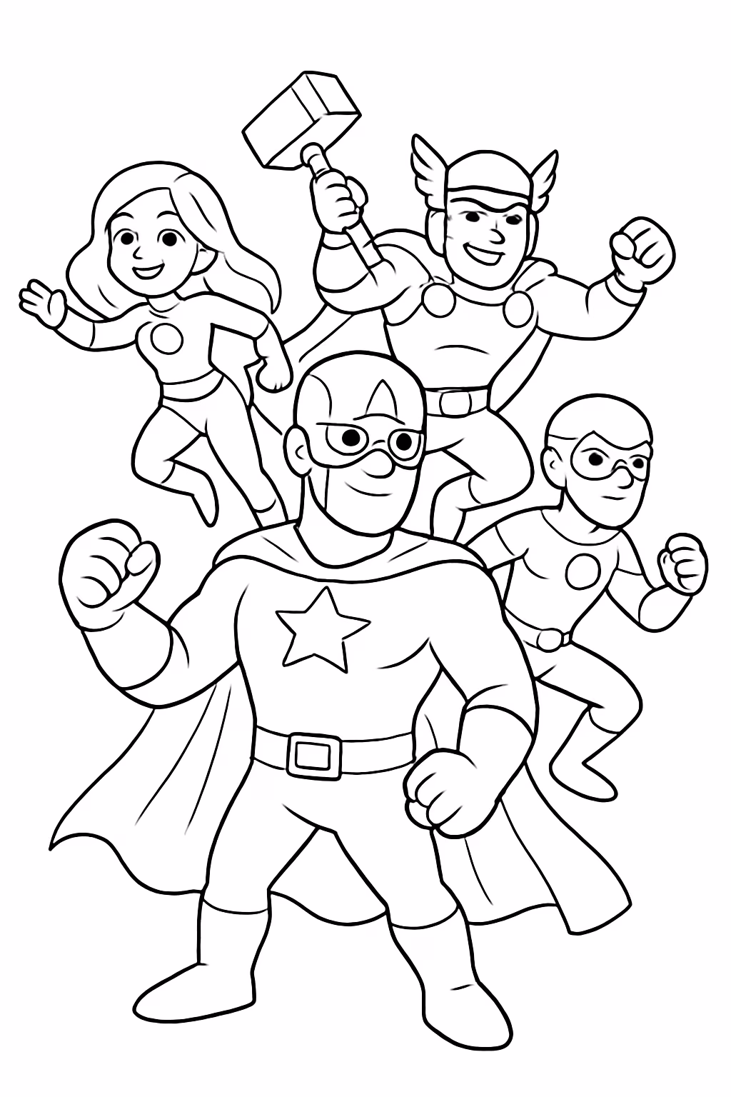 Os vingadores para colorir — desenho para imprimir