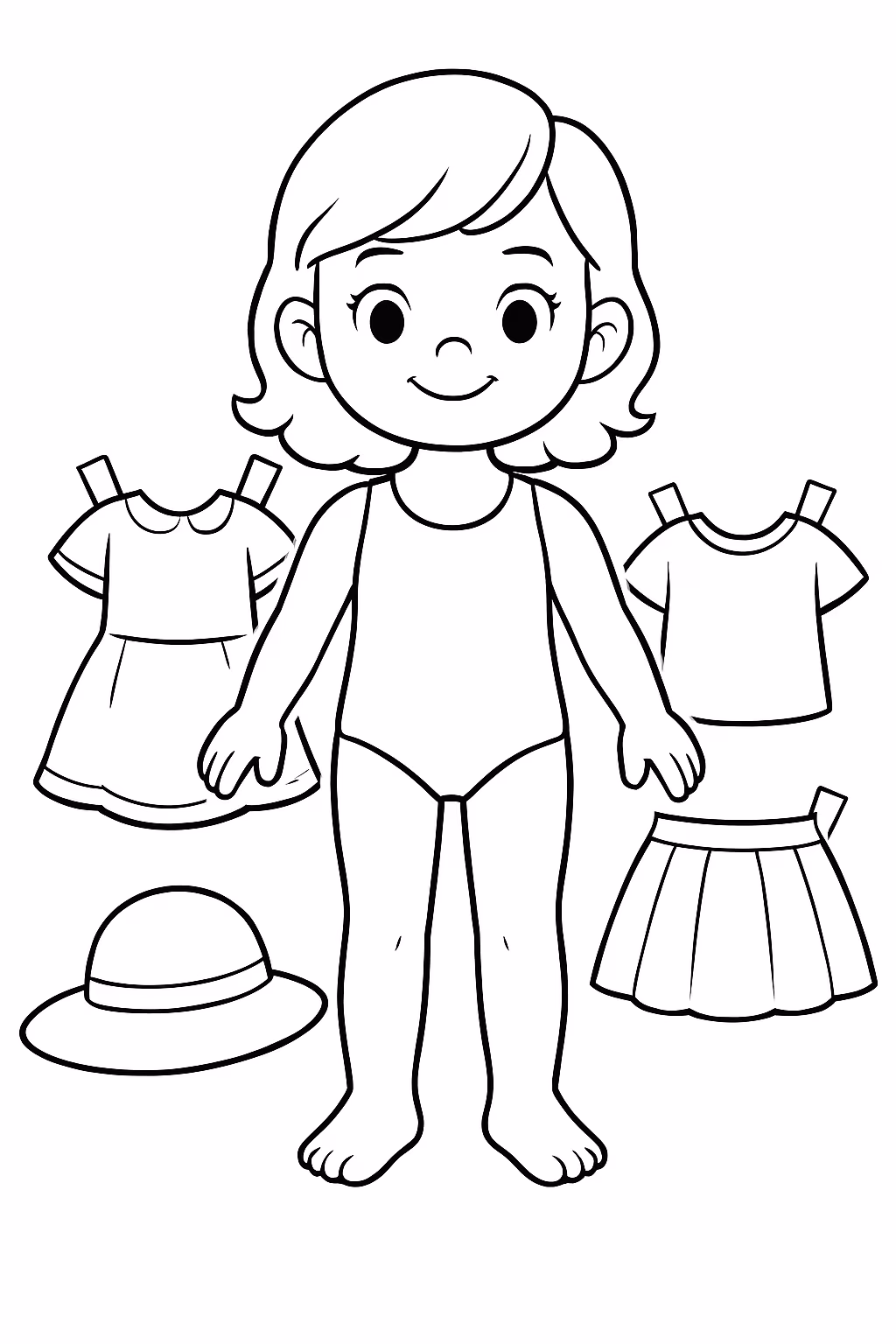 Paper doll avatar word para colorir — desenho para imprimir