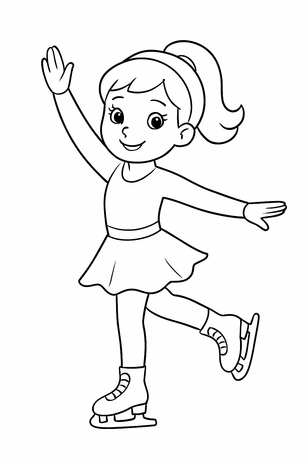 Paper doll patinadora para colorir — desenho para imprimir