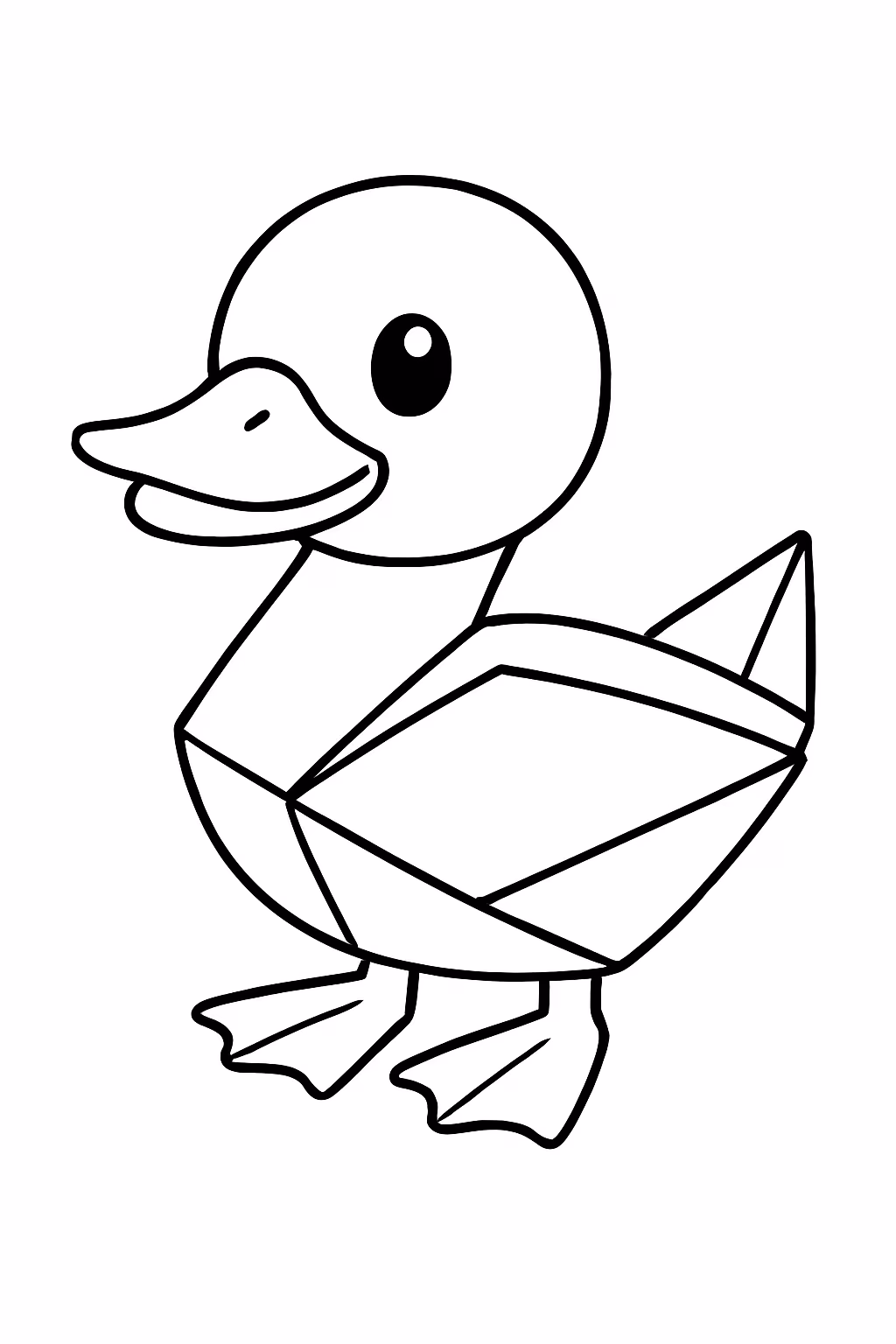 Paper duck para colorir — desenho para imprimir