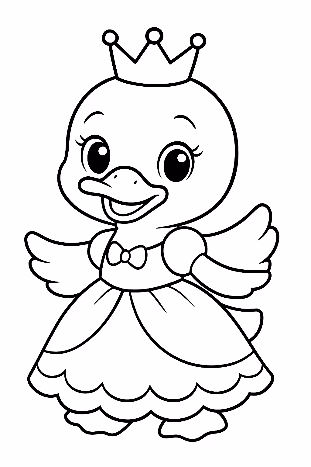 Paper duck de princesas para colorir — desenho para imprimir