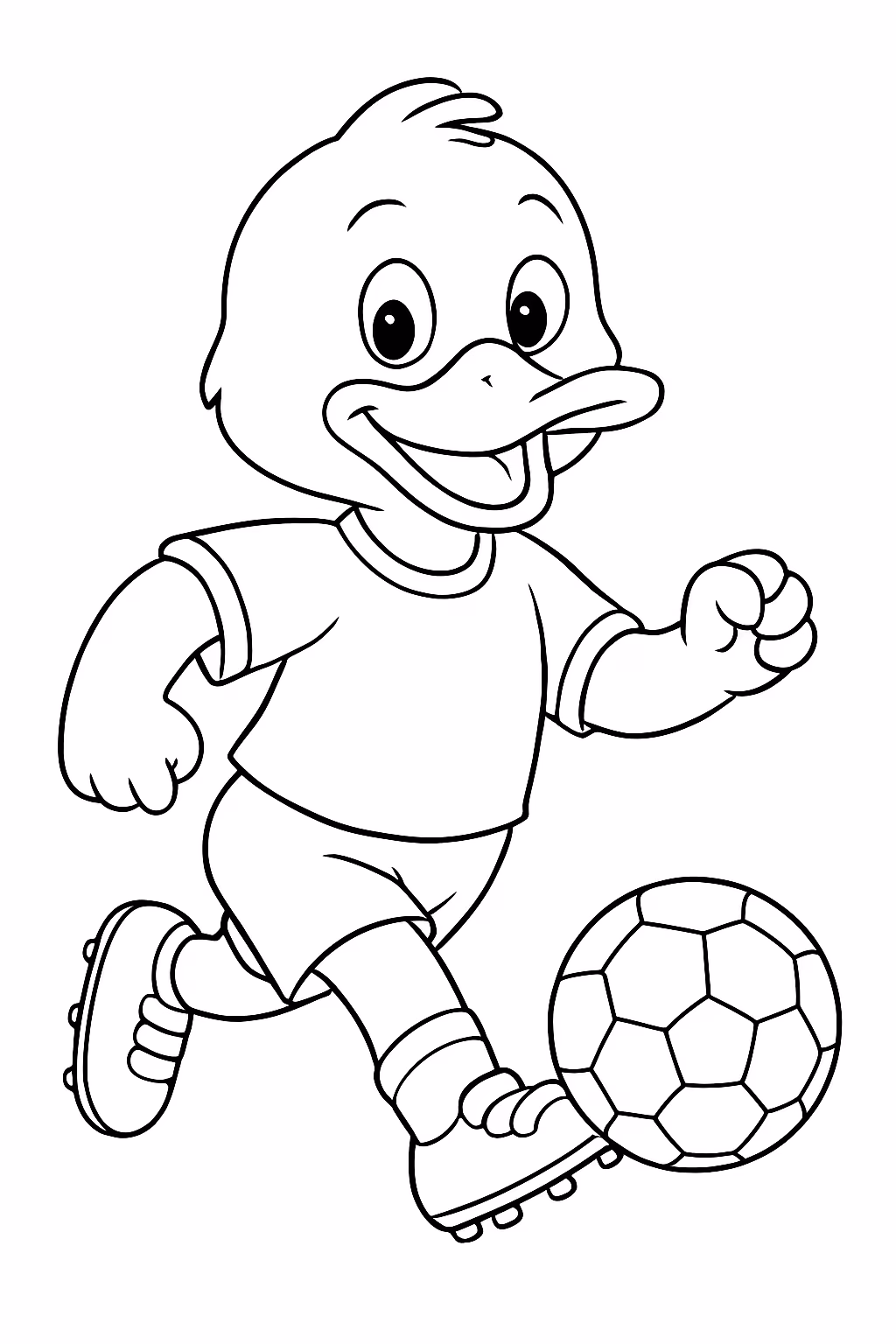 Papper duck jogador de futebol roupas para colorir — desenho para imprimir