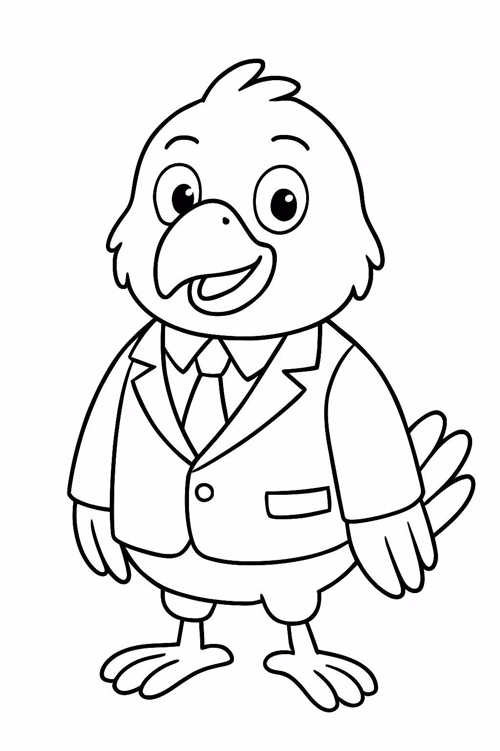 Passaro de terno para colorir — desenho para imprimir