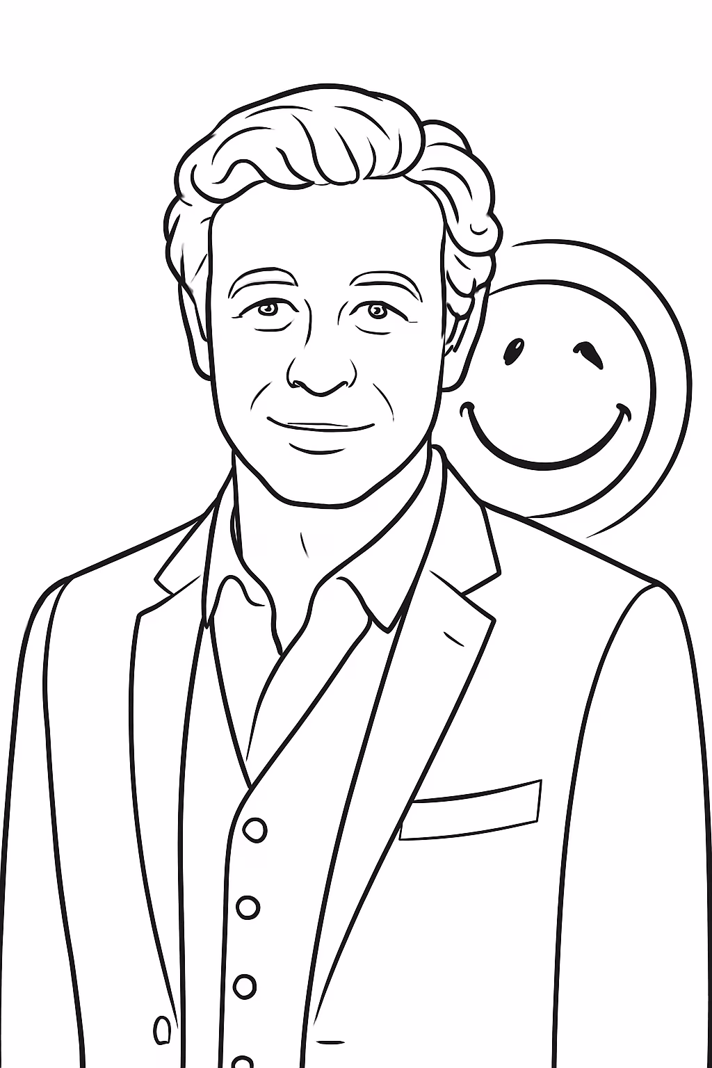 Patrick jane da serie the mentalist com fundo do do para colorir — desenho para imprimir
