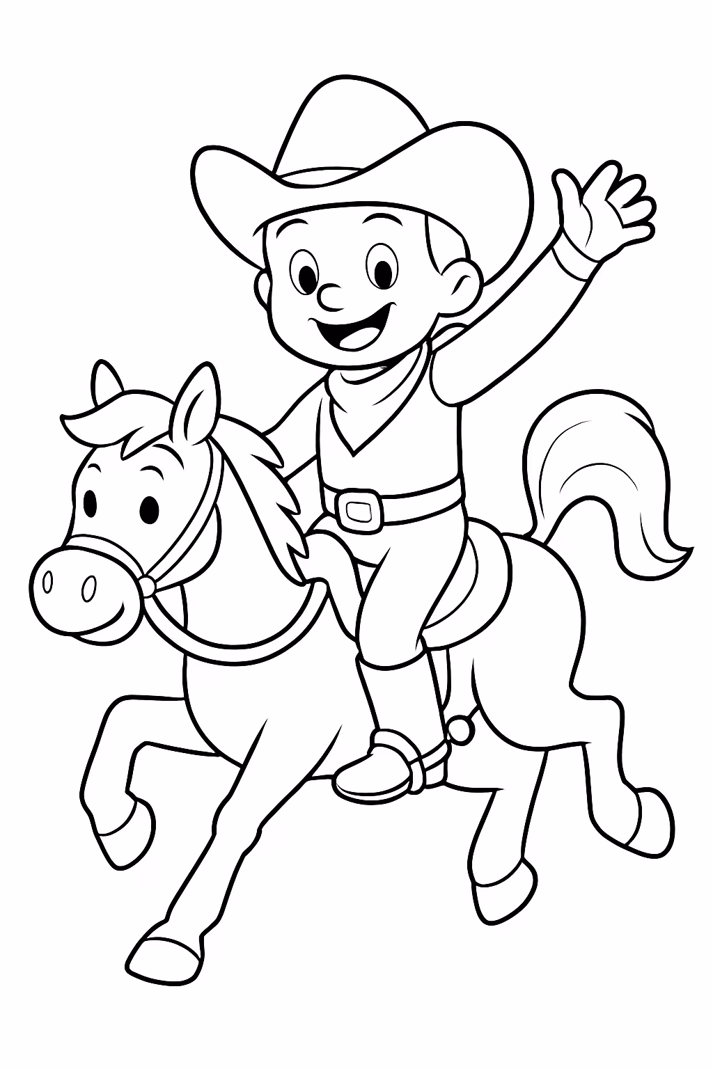 Peao de rodeio para colorir — desenho para imprimir