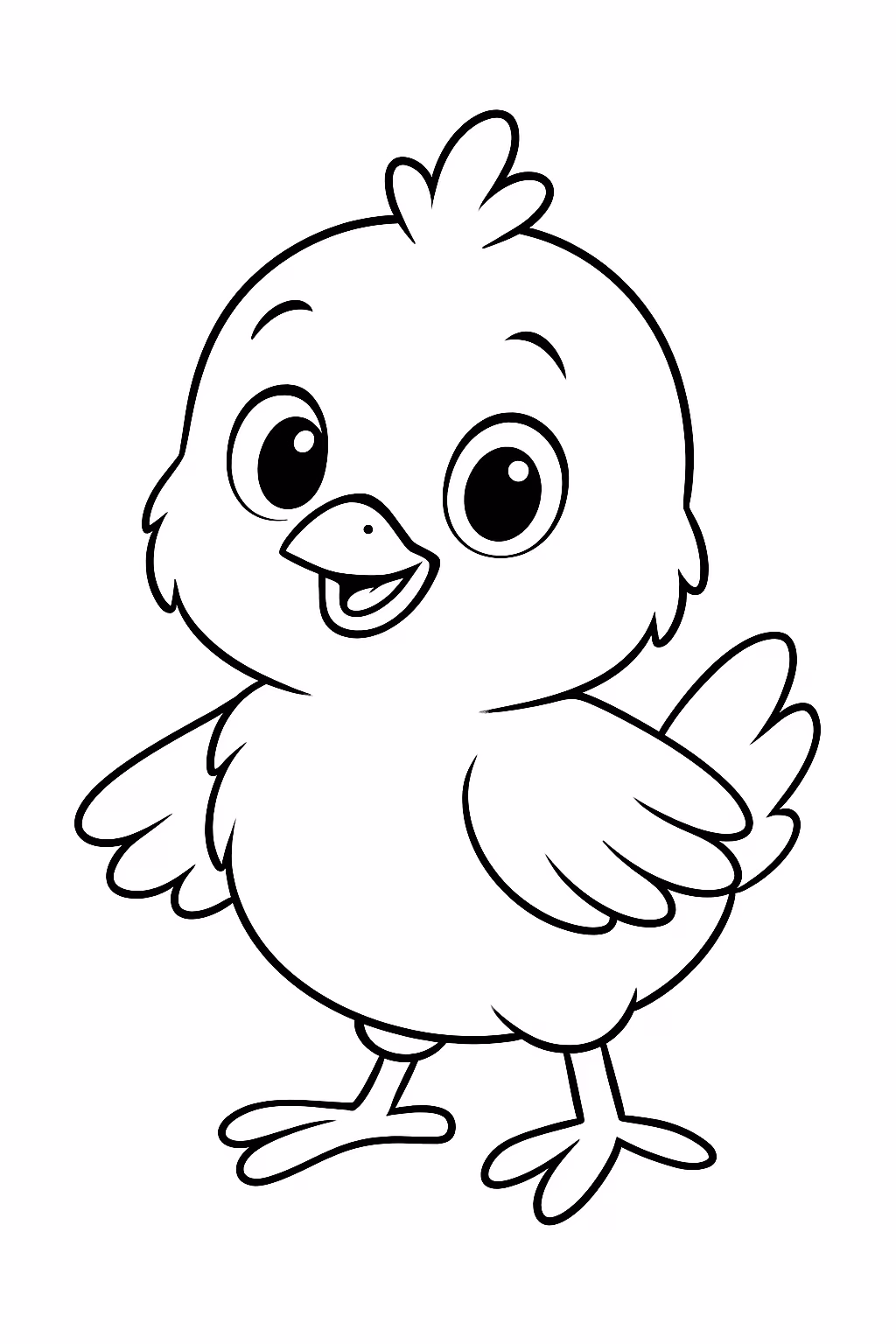 Pintinho fofo para colorir — desenho para imprimir