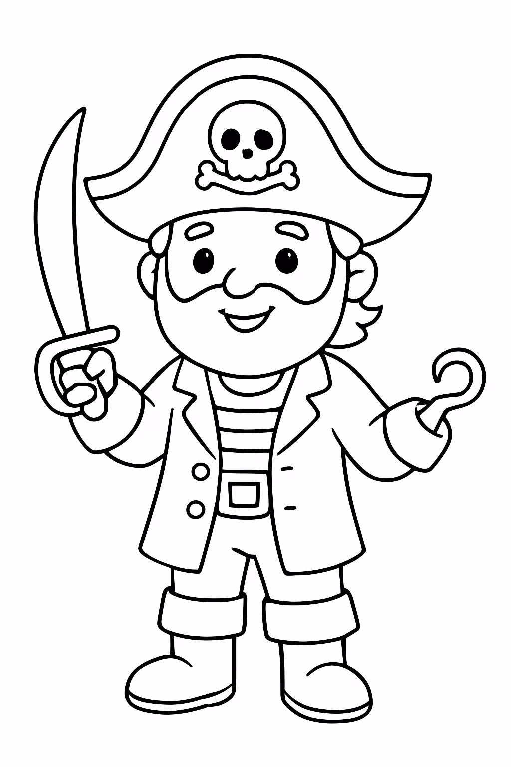 Pirata para colorir — desenho para imprimir