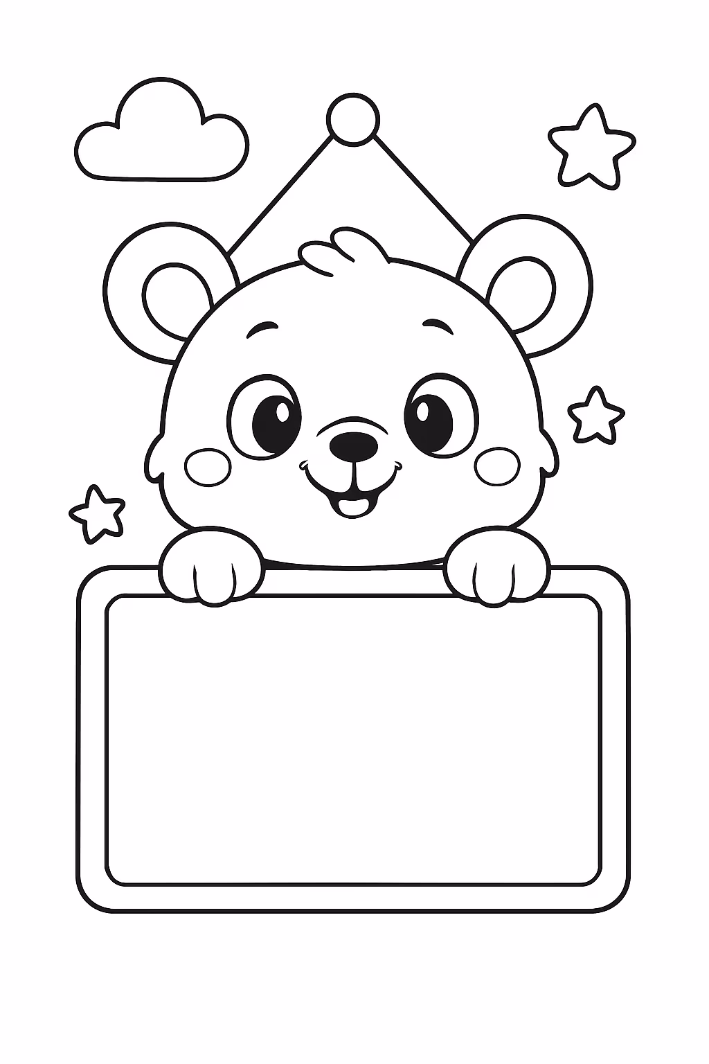 Placa de aviso quarto para colorir — desenho para imprimir