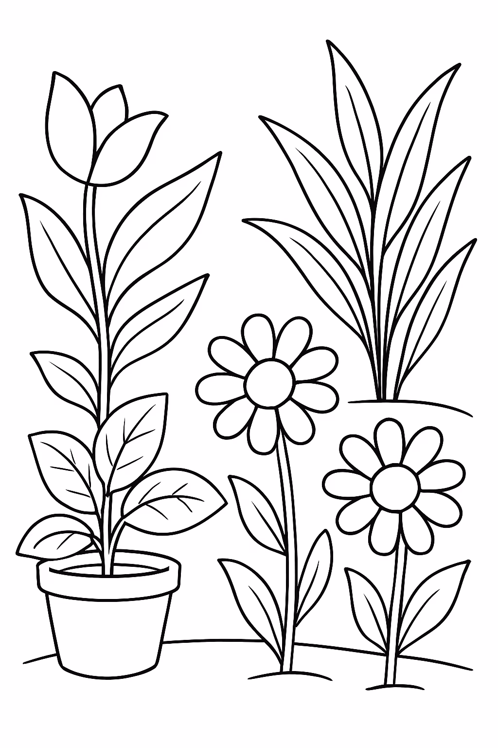 Plants para colorir — desenho para imprimir