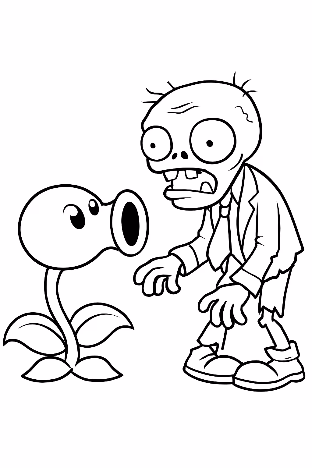 Plants e zombies para colorir — desenho para imprimir