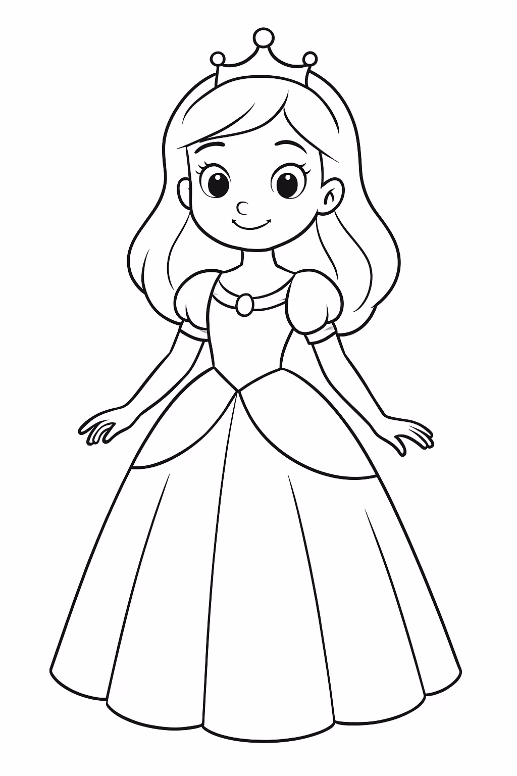 Princesa para colorir — desenho para imprimir