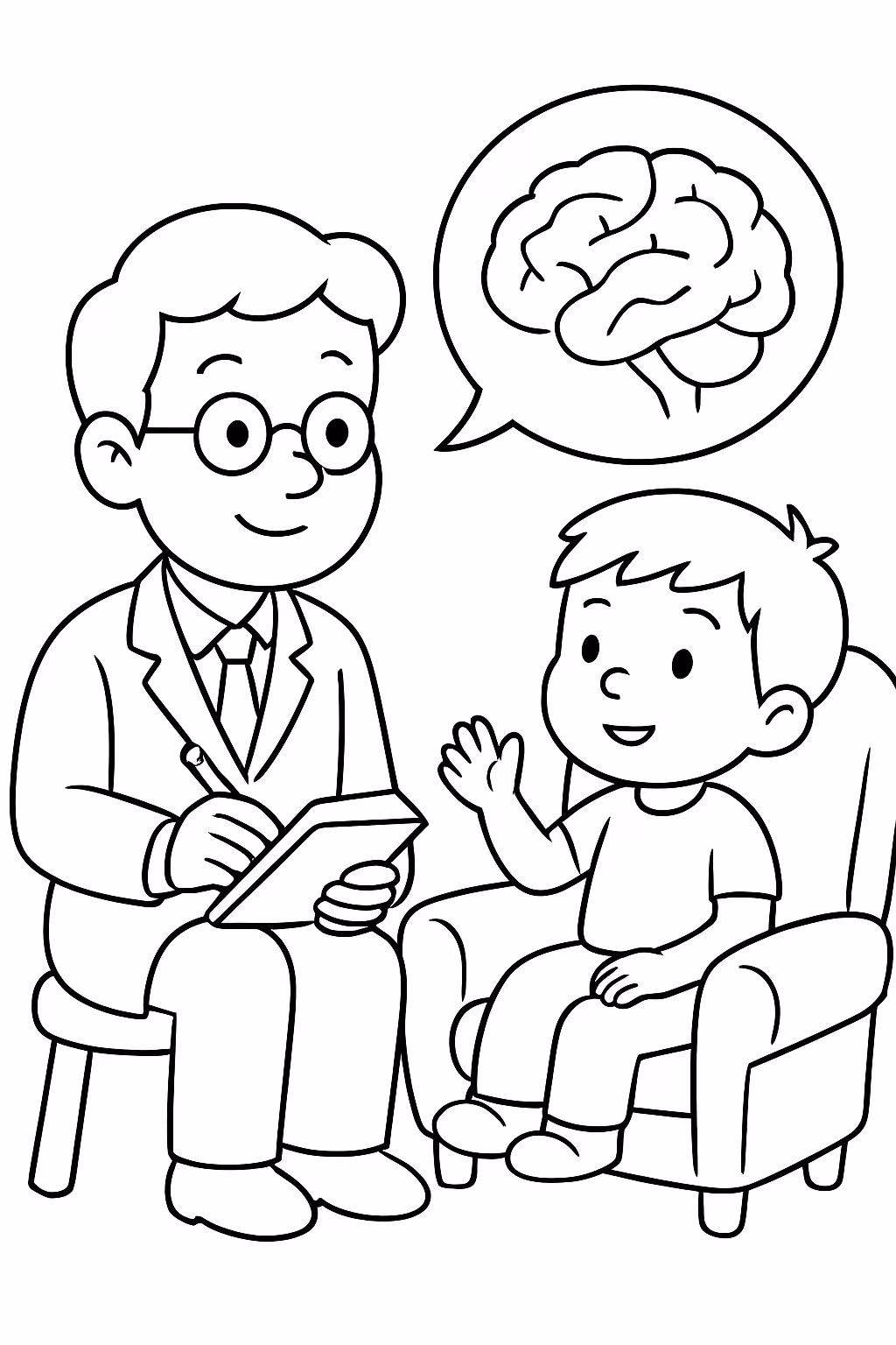 Psicologia para colorir — desenho para imprimir