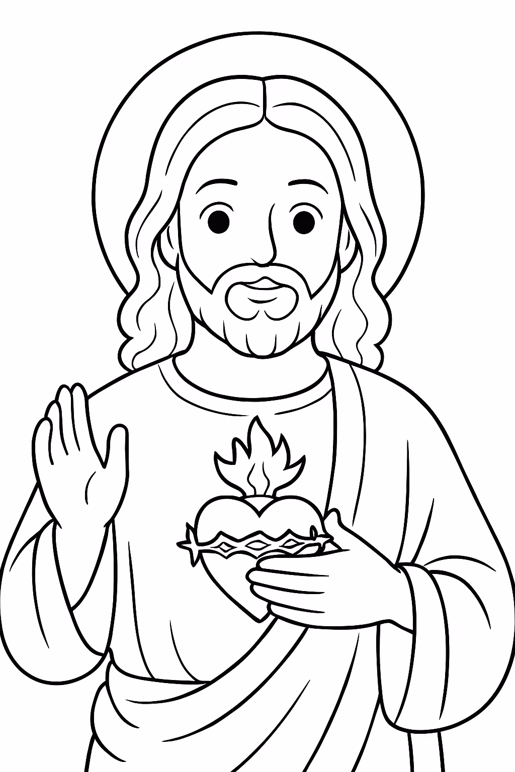 Sagrado coracao de jesus para colorir — desenho para imprimir