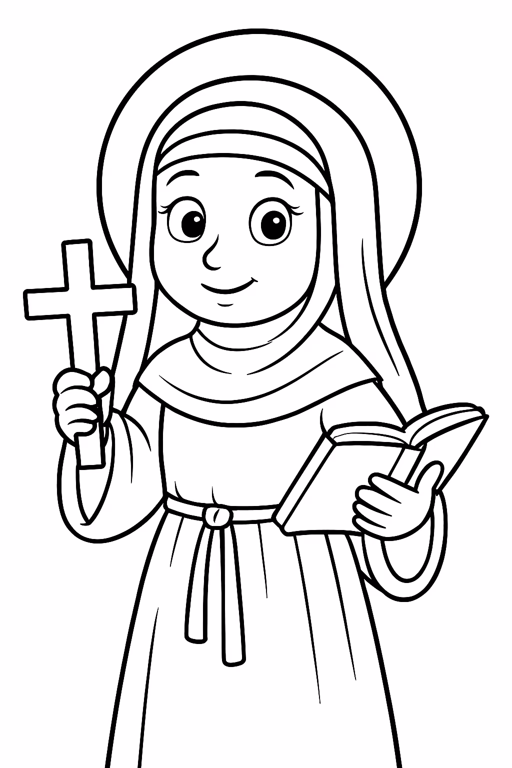 Santa teresa para colorir — desenho para imprimir