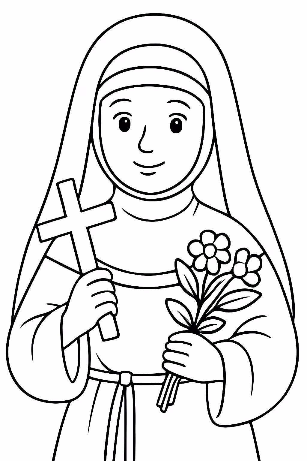 Santa teresa de santo agostinho para colorir — desenho para imprimir