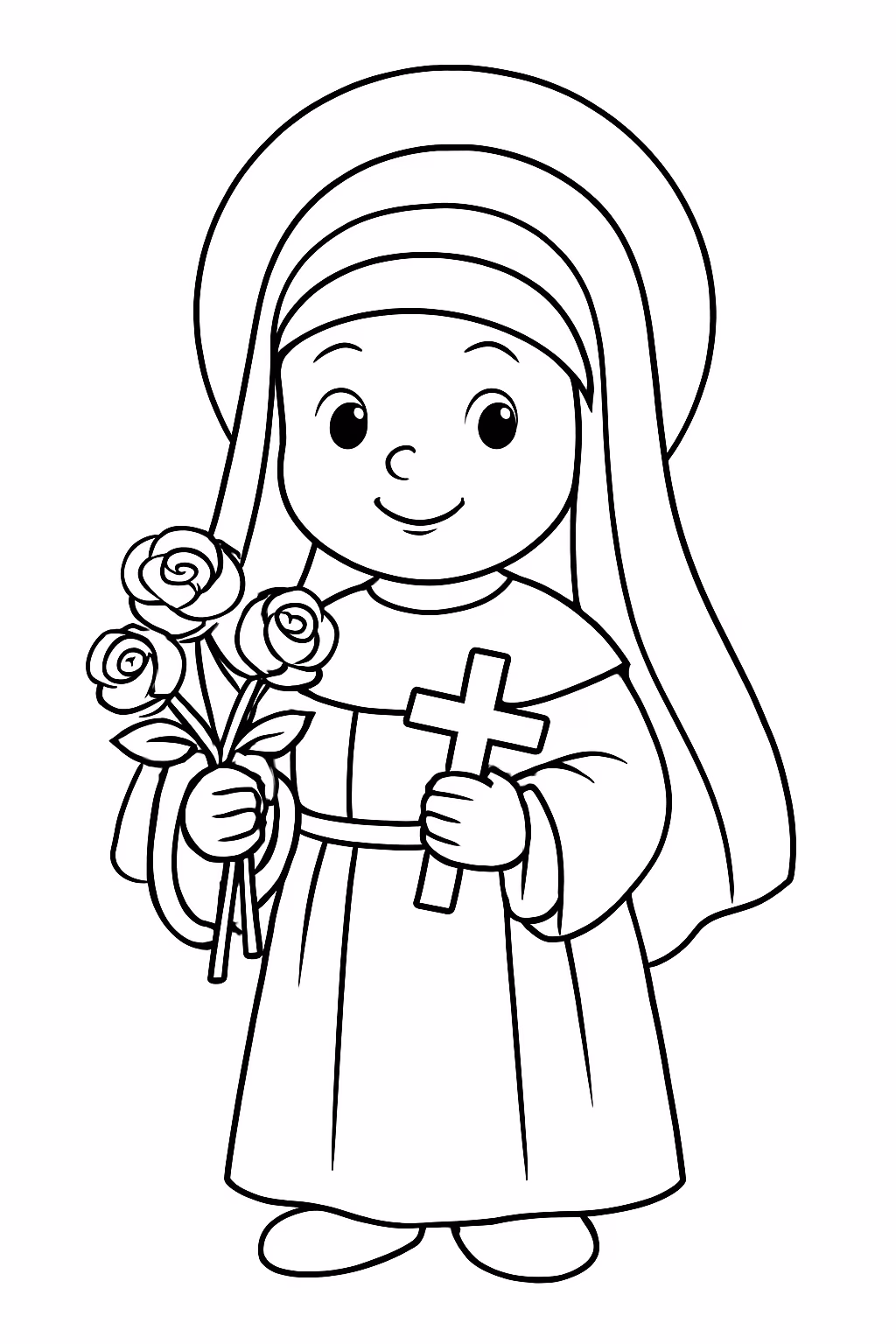 Santa teresa do menino jesus para colorir — desenho para imprimir