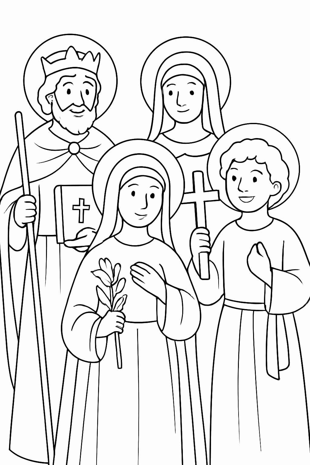 Sao dionisio sao luis rei e santa joana dc e para colorir — desenho para imprimir