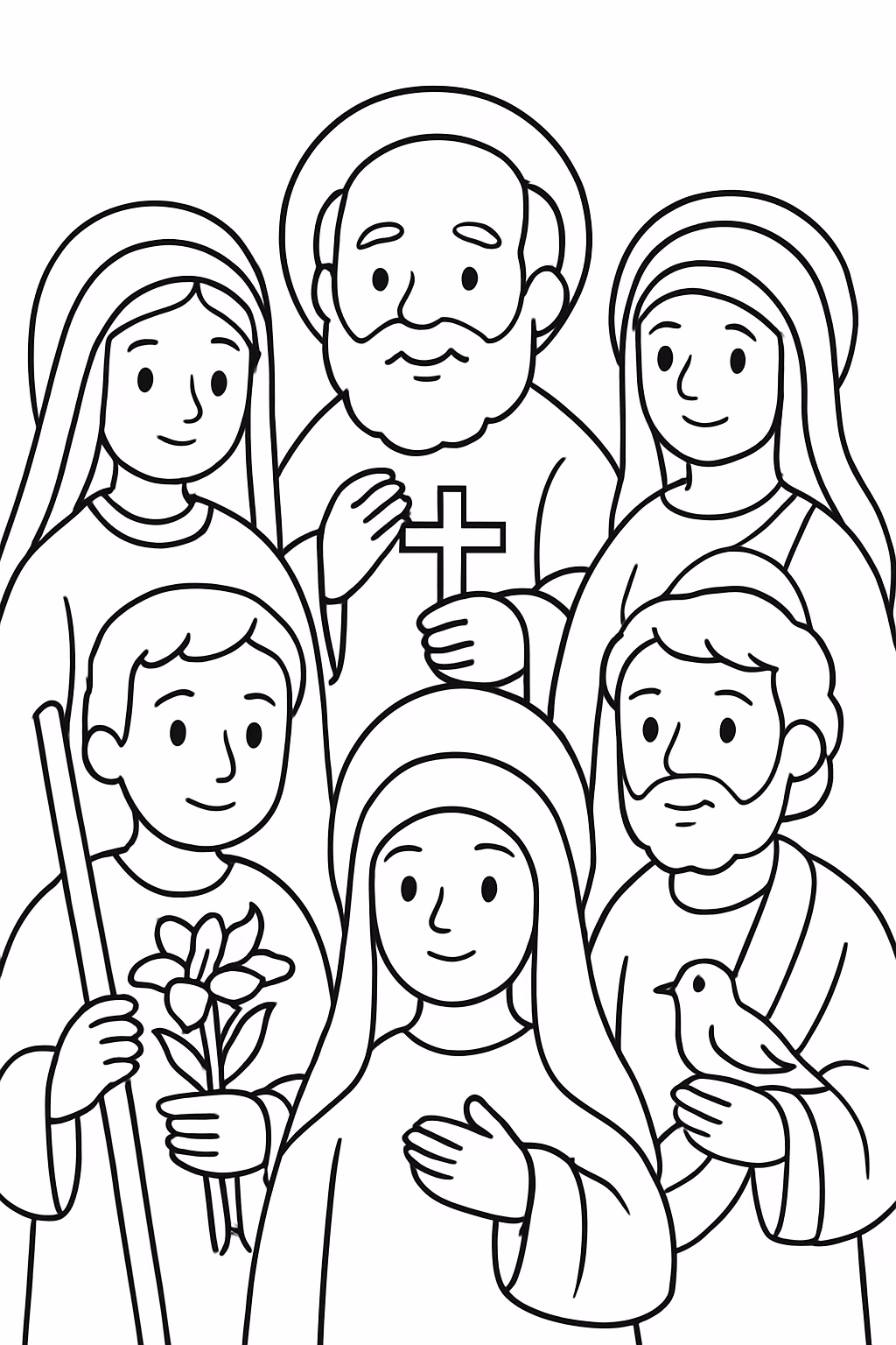 Sao paulo sao pedre sao lino santa teresa e sao para colorir — desenho para imprimir