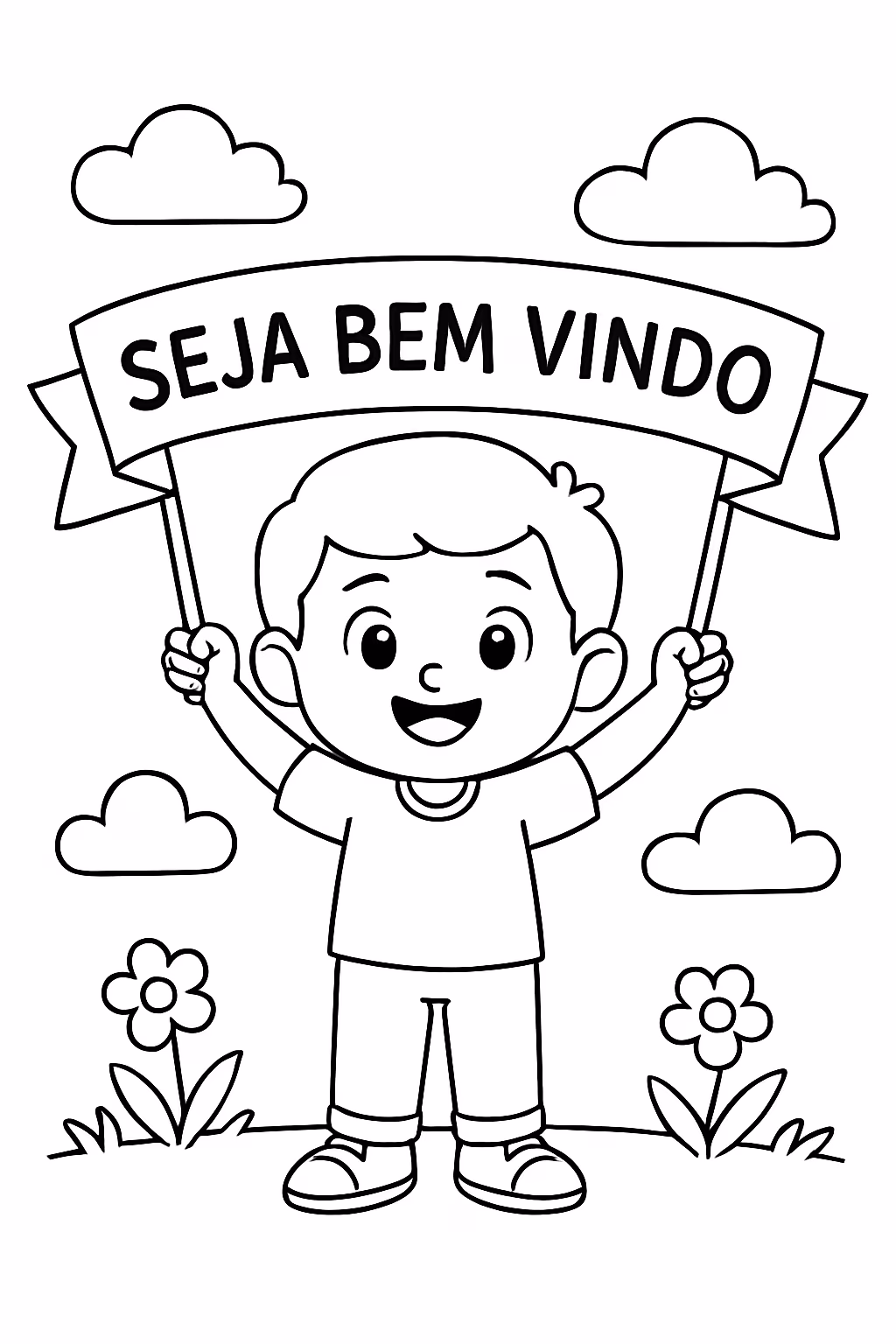 Seja bem vindo para colorir — desenho para imprimir