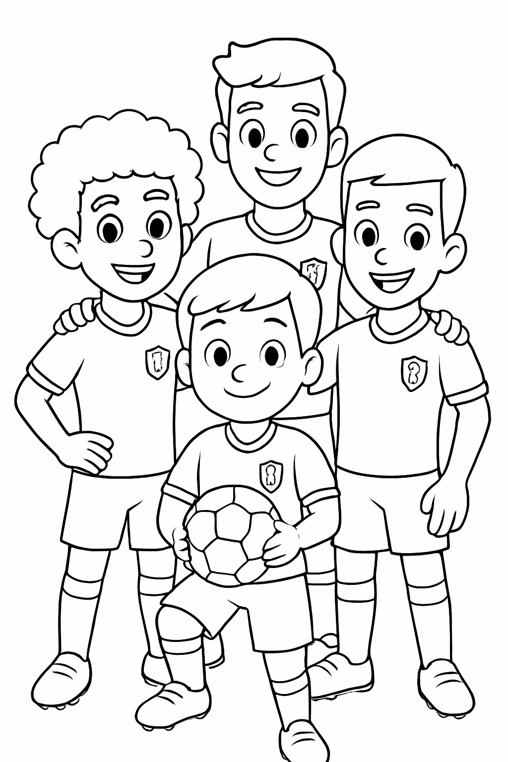 Selecao brasileira em figurinhas para colorir — desenho para imprimir