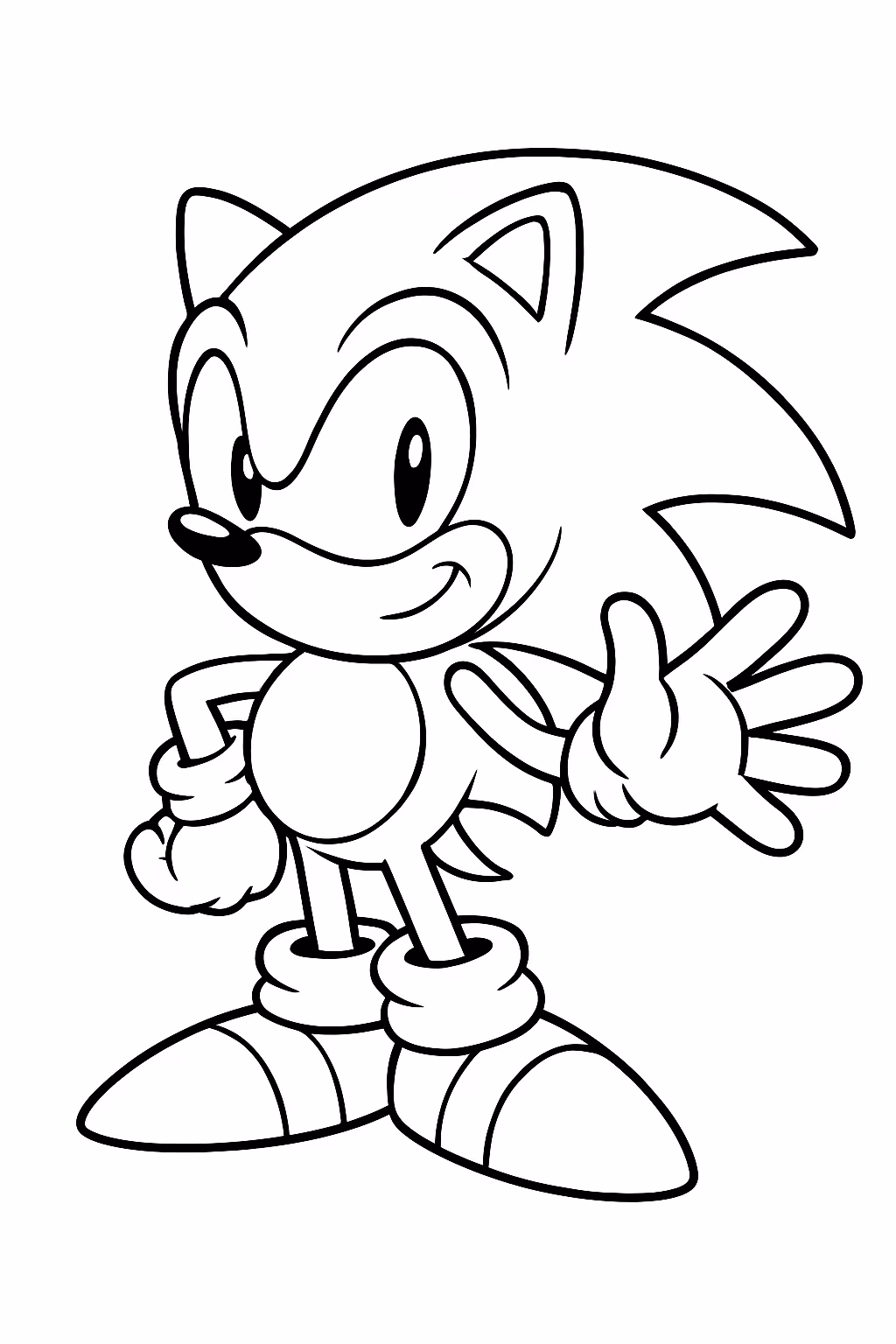 Sonic classic para colorir — desenho para imprimir