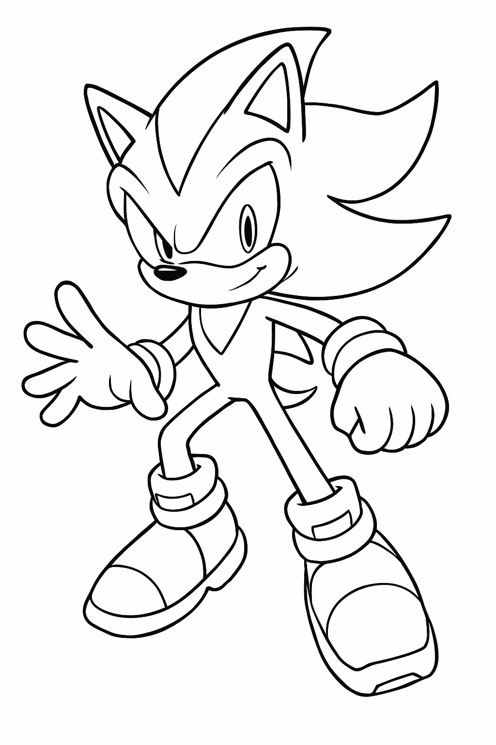 Sonic com shadow para colorir — desenho para imprimir