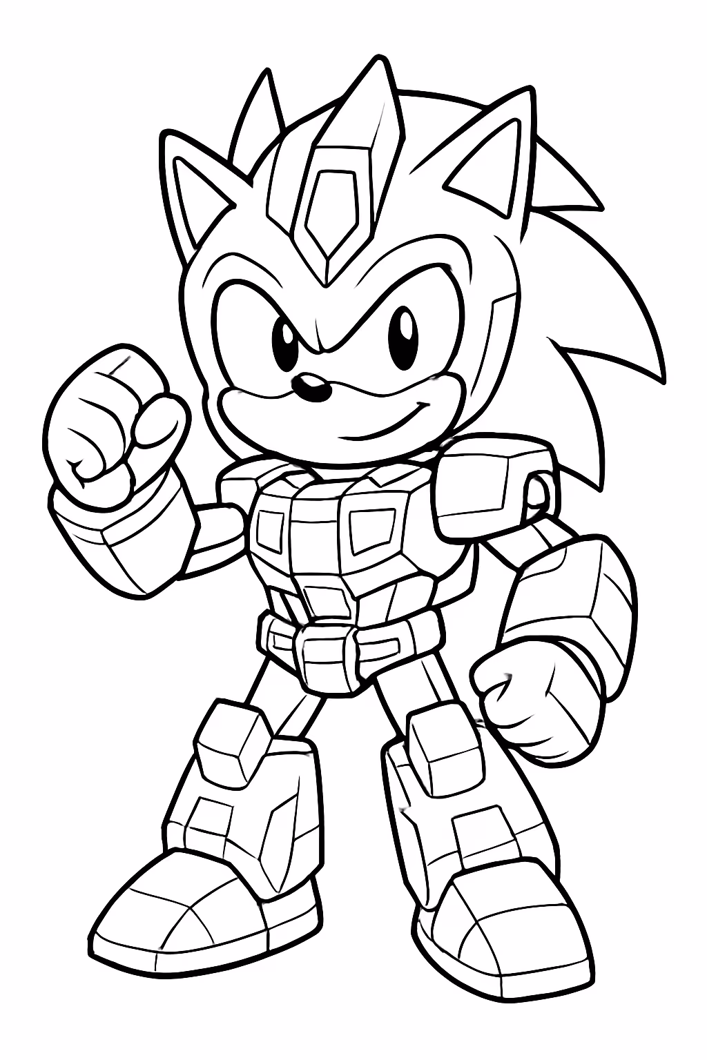 Sonic misturando com optimus prime para colorir — desenho para imprimir
