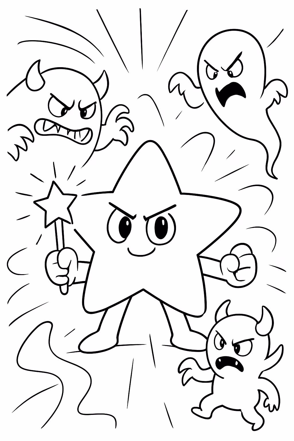 Star contra as forcas do mal para colorir — desenho para imprimir