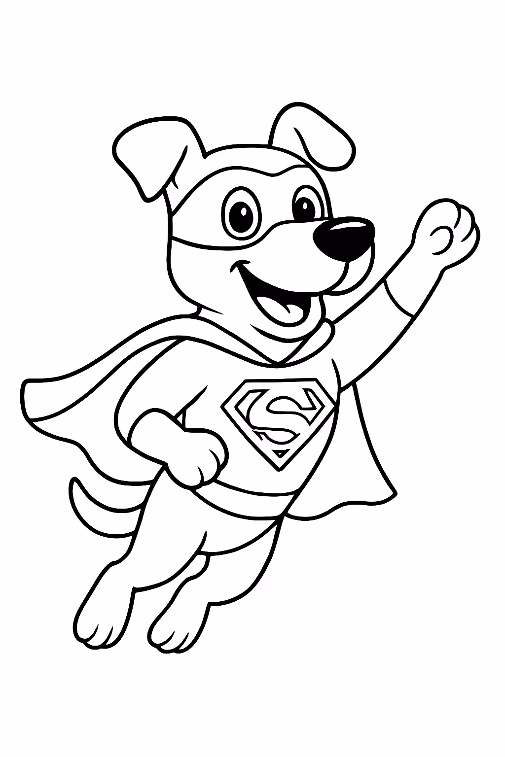 Super cao para colorir — desenho para imprimir