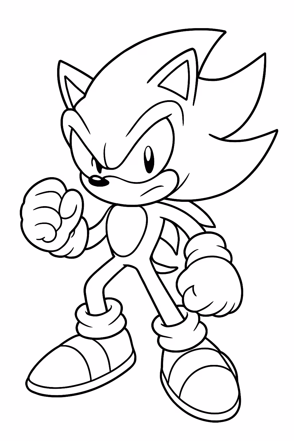 Super dark sonic para colorir — desenho para imprimir
