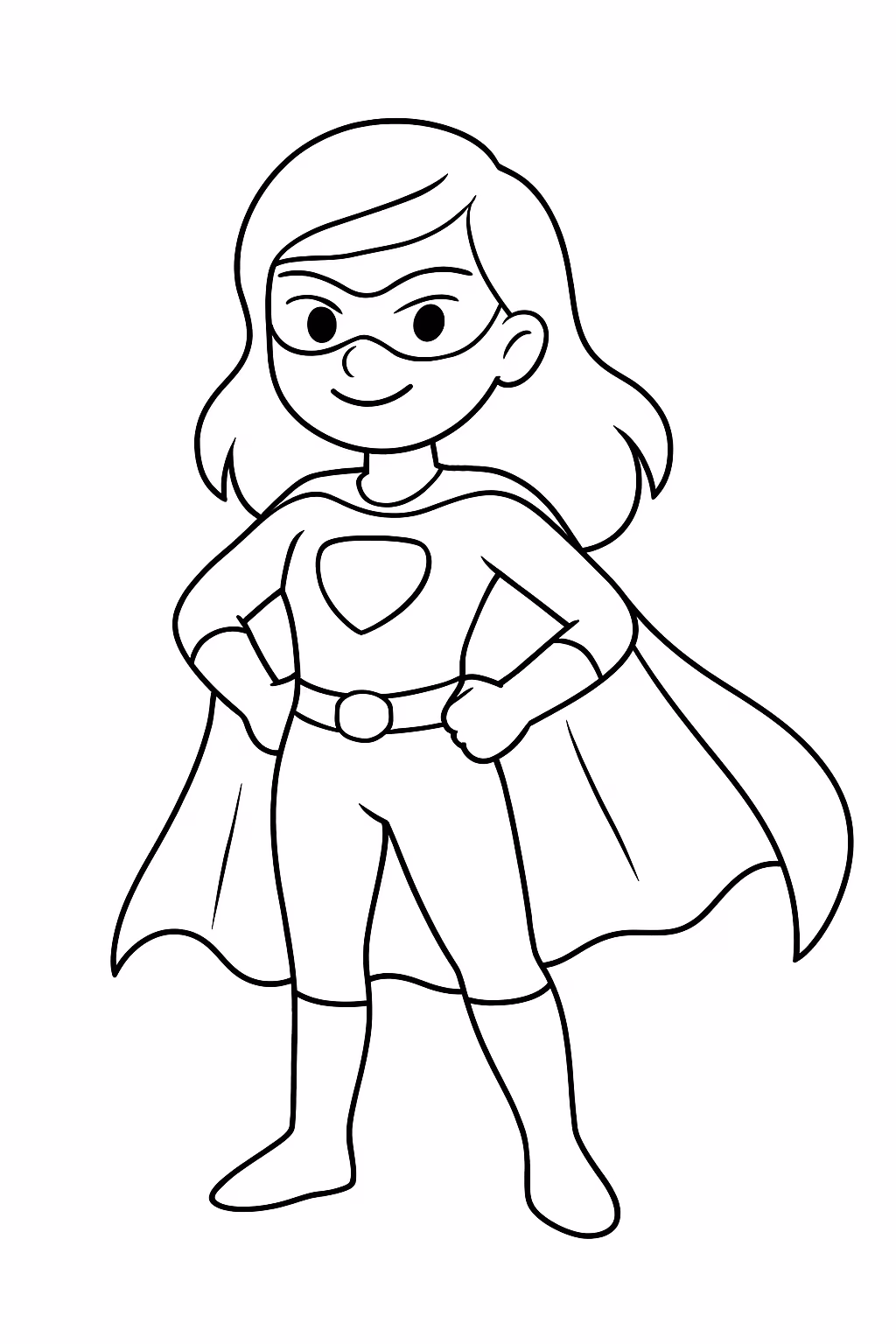 Super heroi feminino simples sem detalhes para colorir — desenho para imprimir