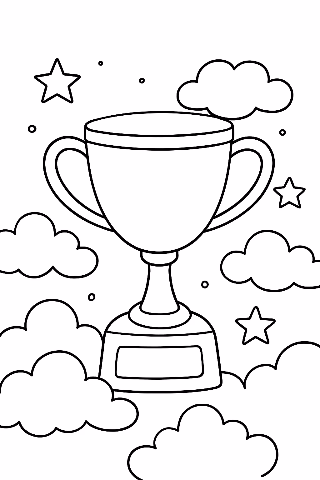 Taca de ouro no ceu para colorir — desenho para imprimir