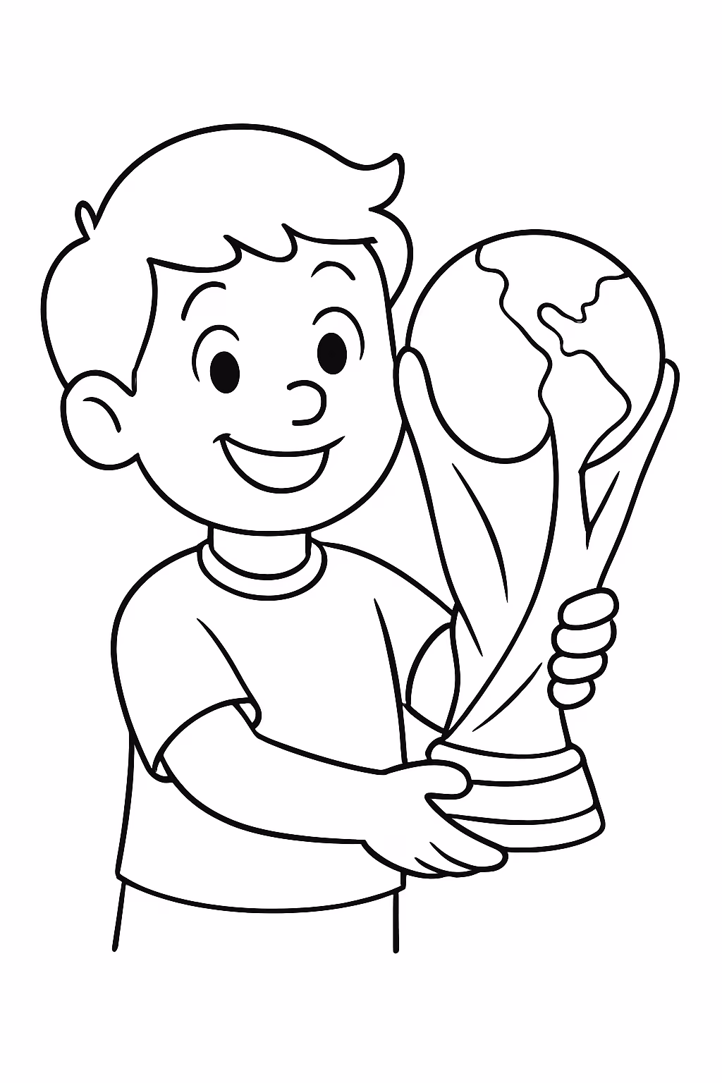 Taca do mundo para colorir — desenho para imprimir