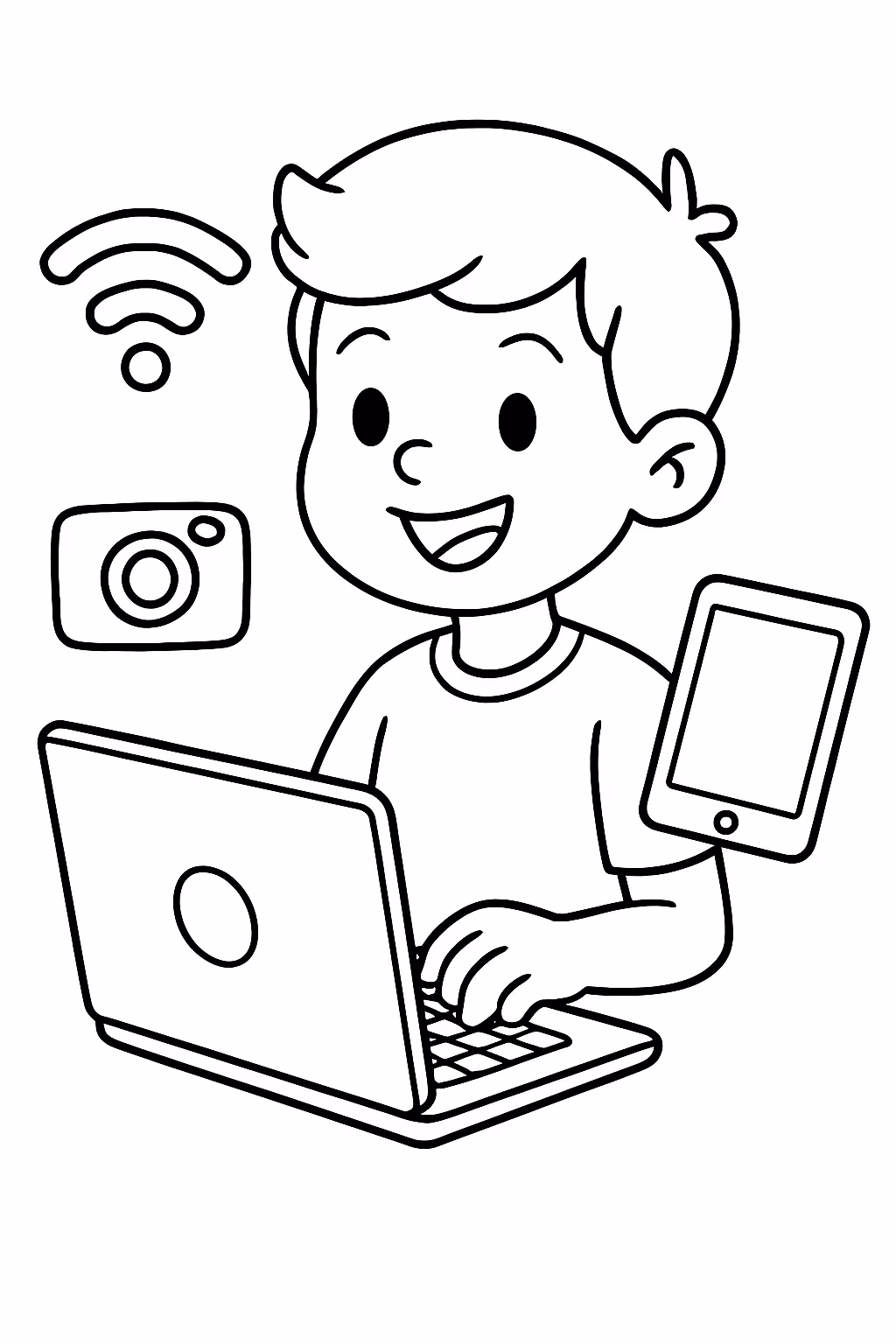 Tecnologia para colorir — desenho para imprimir