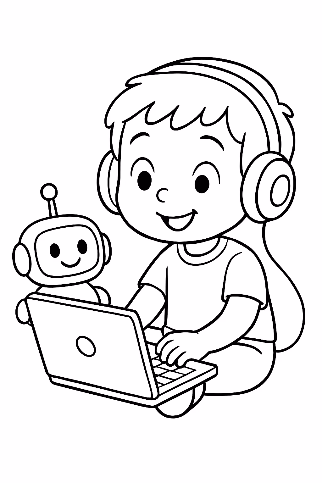 Tecnologia crianca para colorir — desenho para imprimir