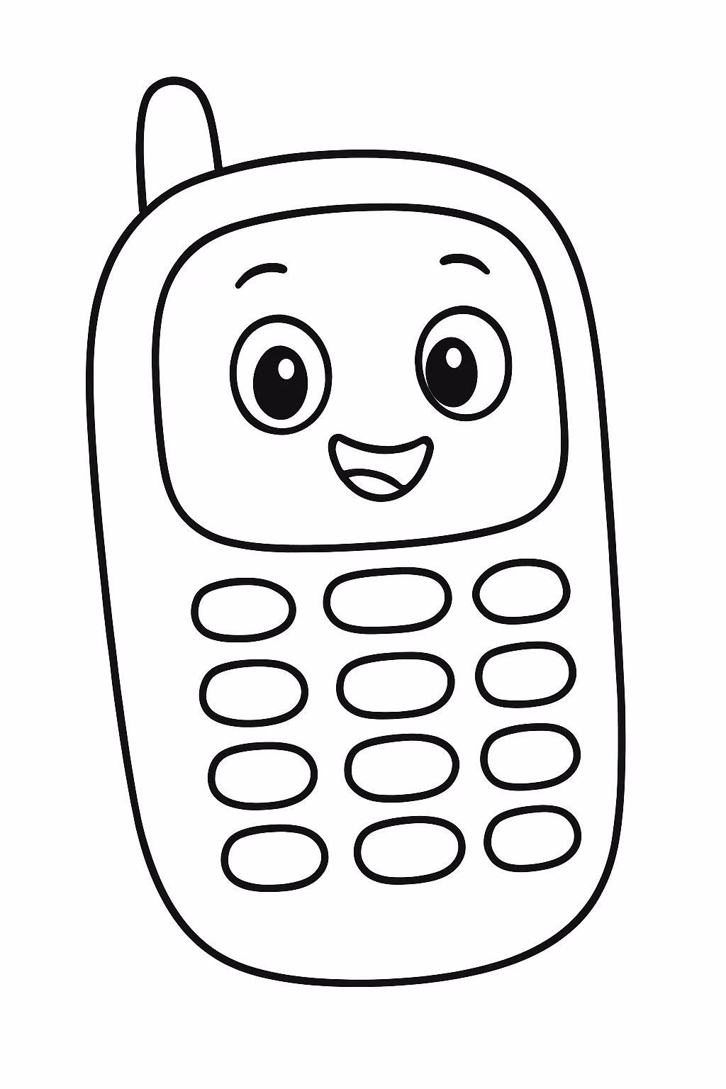 Telemovel para colorir — desenho para imprimir