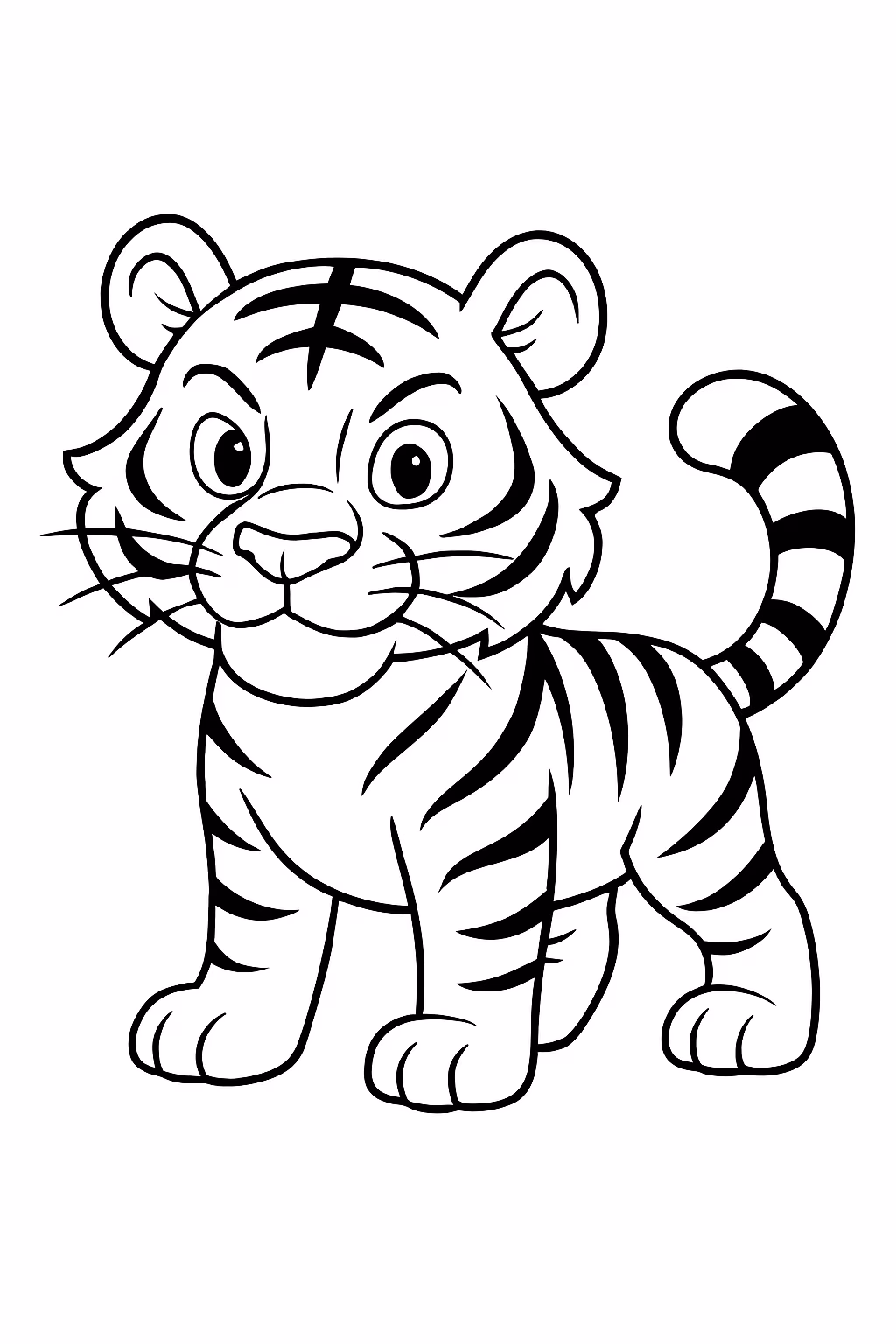 Tigre bravo da china para colorir — desenho para imprimir